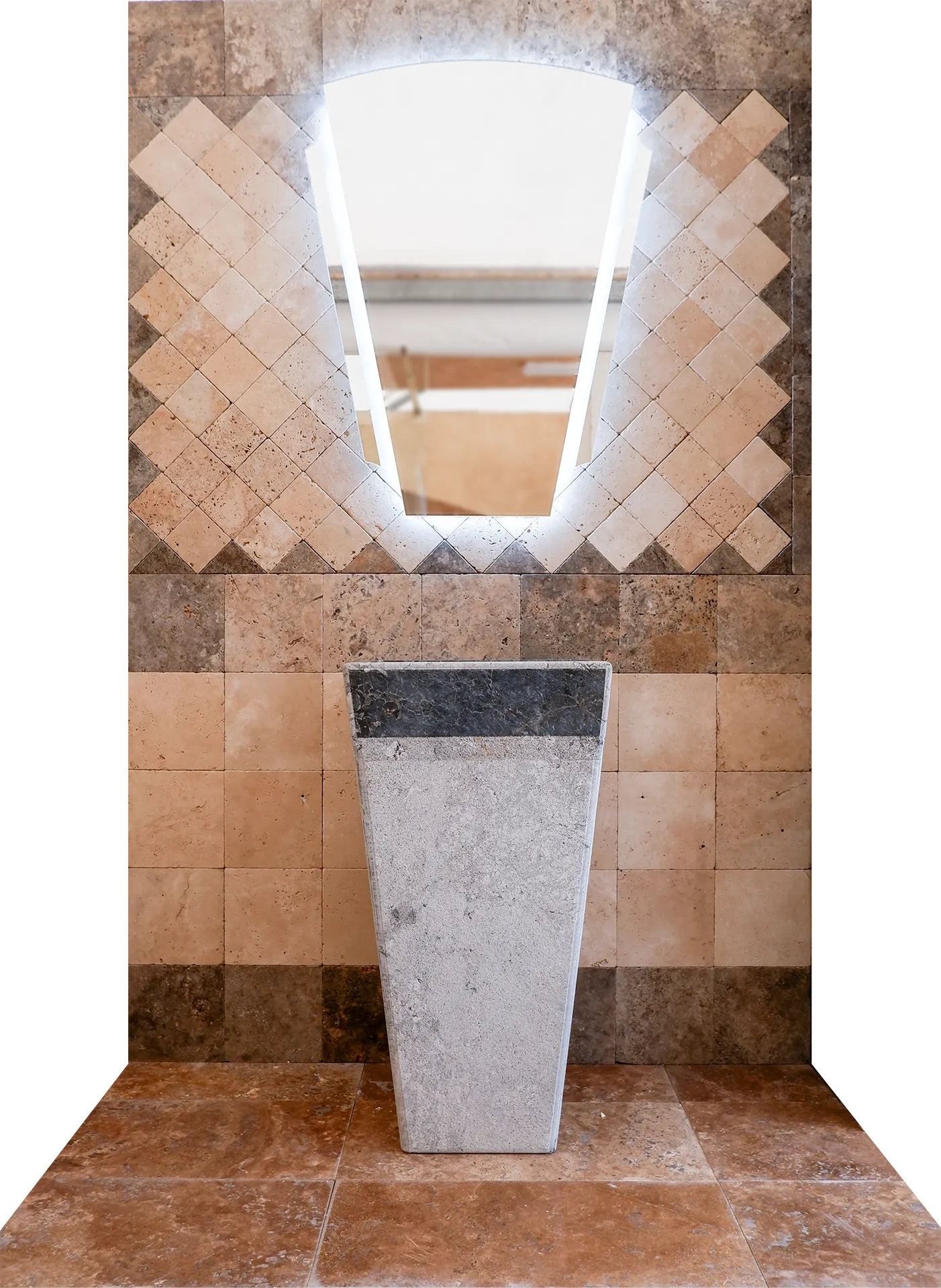 Lavabo bagno a Colonna in marmo nero 42x42x83 cm | Stone Art