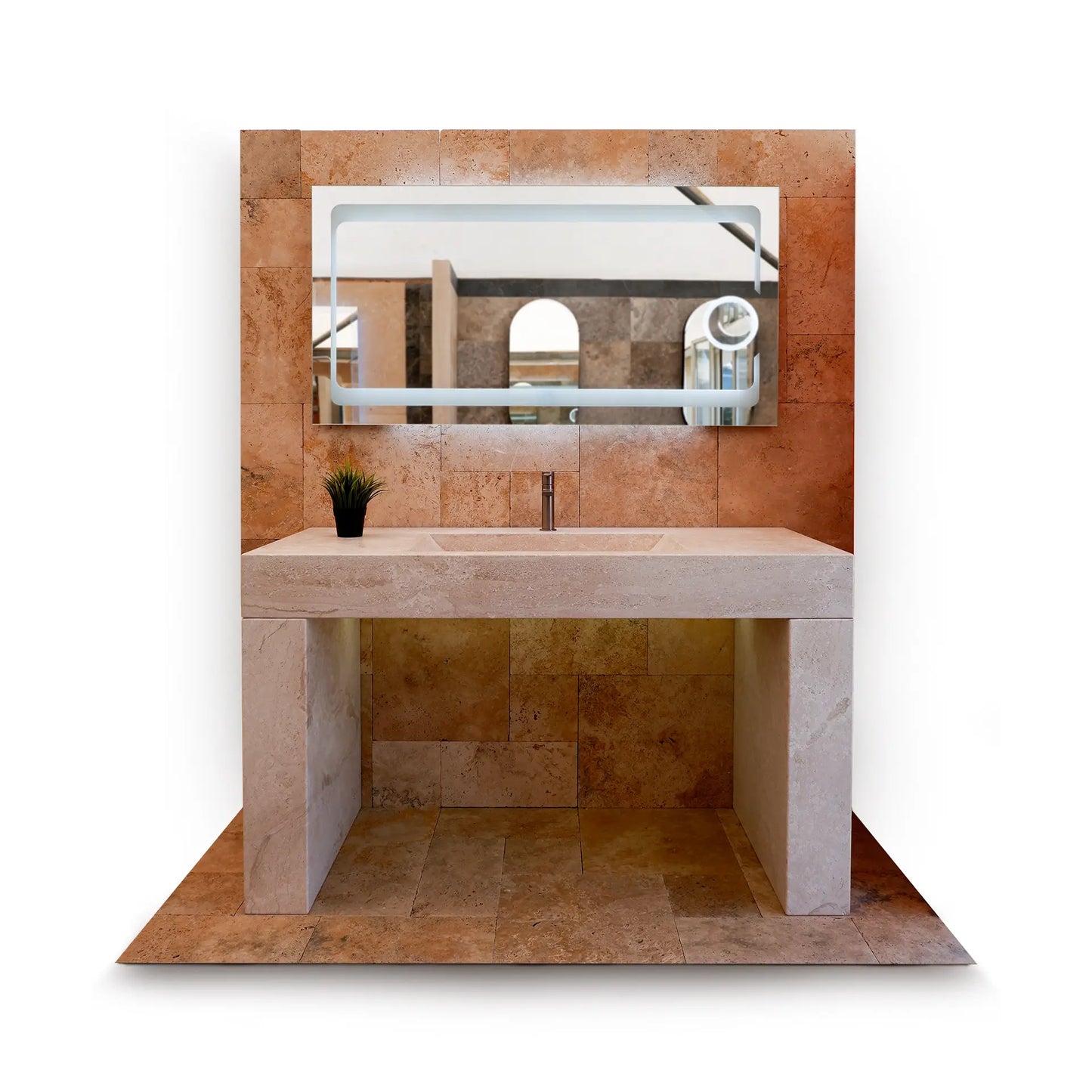 Mobile Bagno OROSEI lavabo monoblocco in pietra | Stone Art