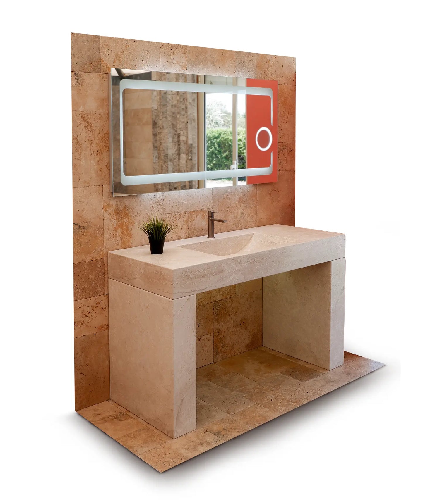 Mobile Bagno OROSEI lavabo monoblocco in pietra | Stone Art