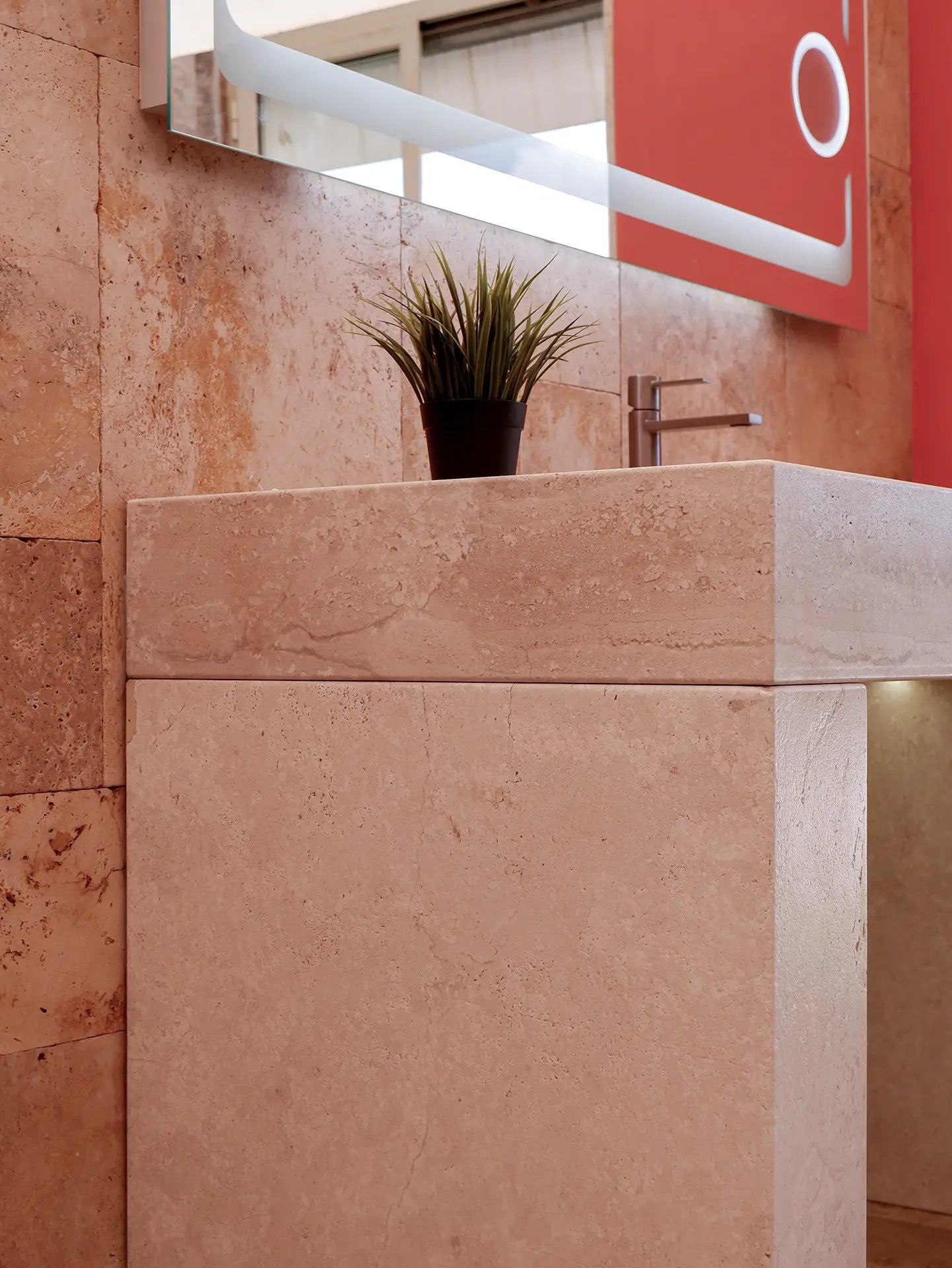 Mobile Bagno OROSEI lavabo monoblocco in pietra | Stone Art