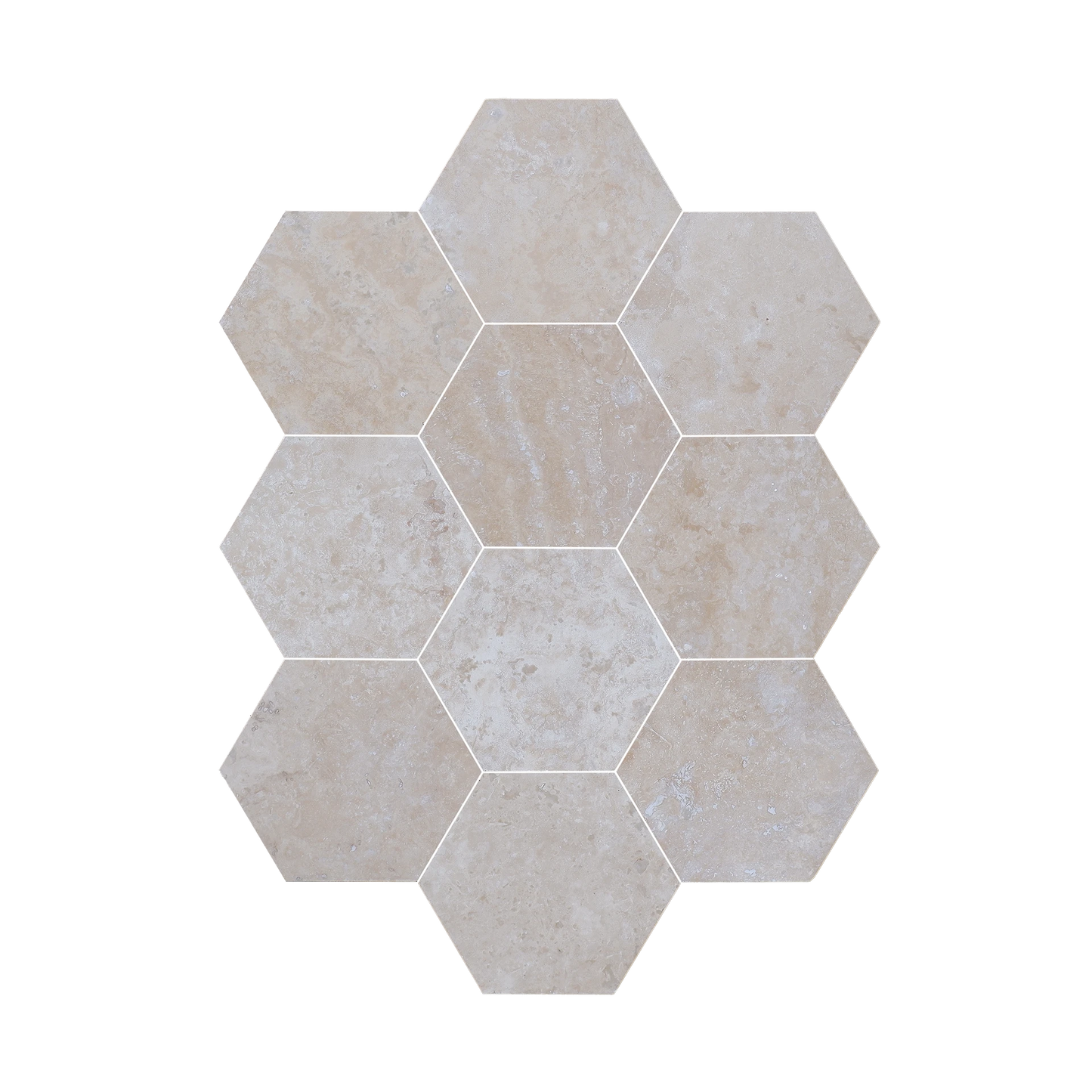 Piastrelle ESAGONO Pietra Naturale Travertino (0,62mq)