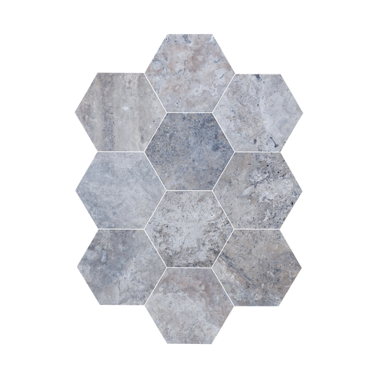 Piastrelle ESAGONO Pietra Naturale Travertino (0,62mq)