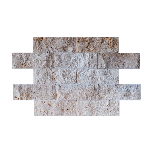 Piastrelle Pietra Splitface Travertino 2x7,5x20,3cm | 0,33MQ
