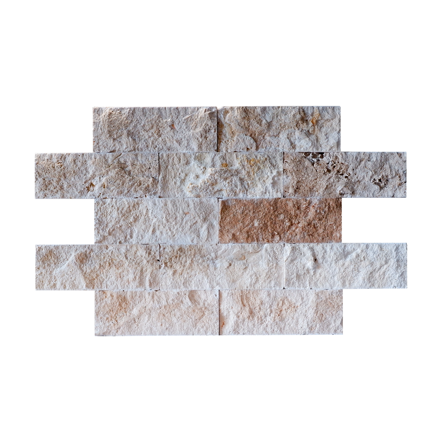 Piastrelle Pietra Splitface Travertino 2x7,5x20,3cm | 0,33MQ