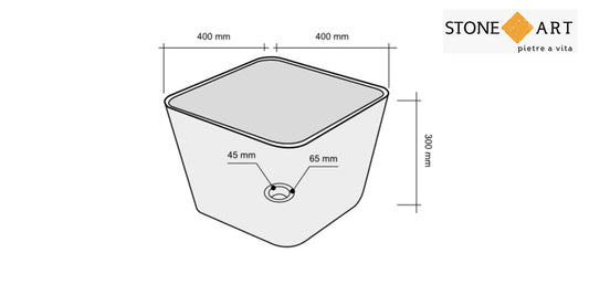 Lavabo bagno da appoggio in MARMO bianco 40x40x30h | Stone Art
