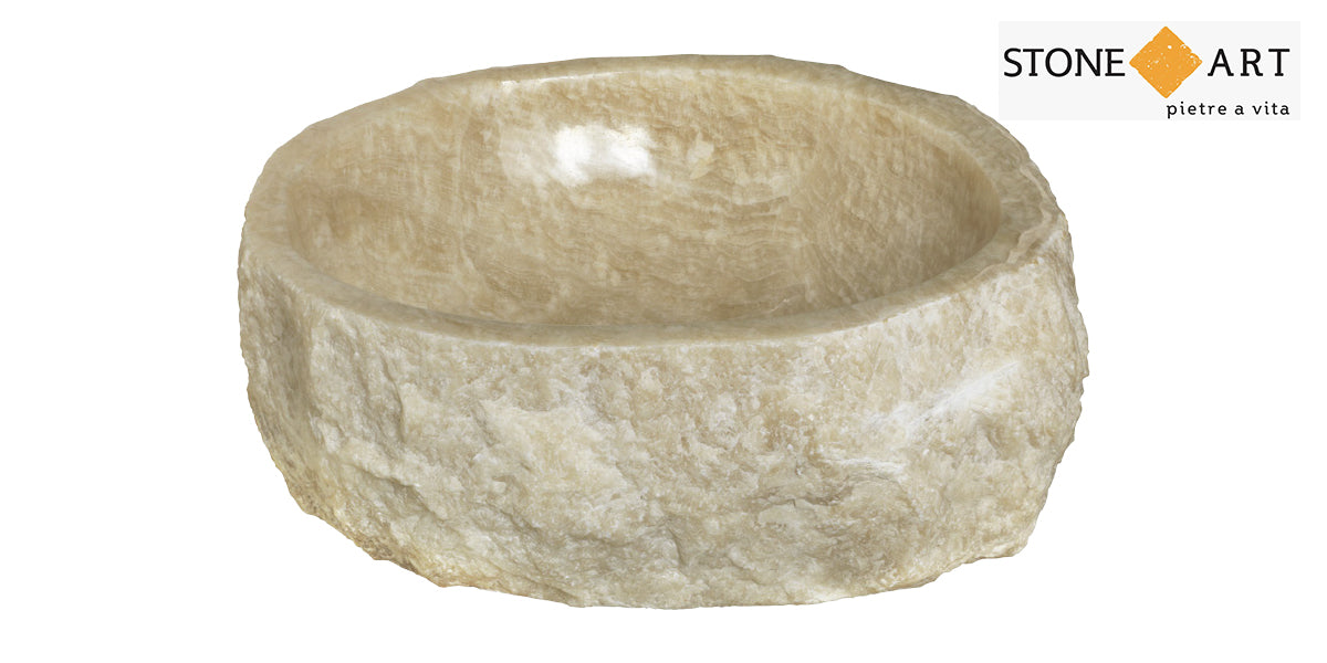 Lavabo bagno da appoggio in ONICE Ø40-60 x15h cm | Stone Art