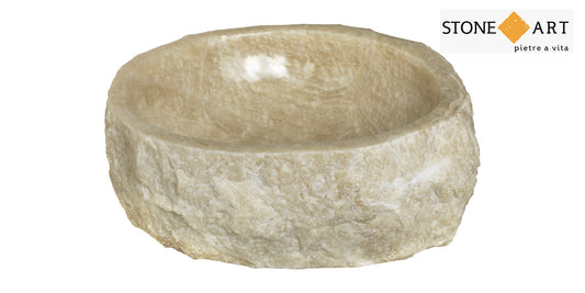 Lavabo bagno da appoggio in ONICE Ø40-60 x15h cm | Stone Art