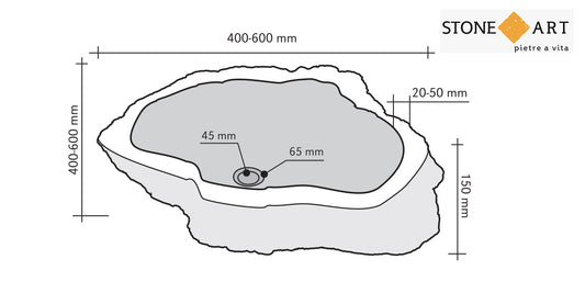 Lavabo bagno da appoggio in ONICE Ø40-60 x15h cm | Stone Art