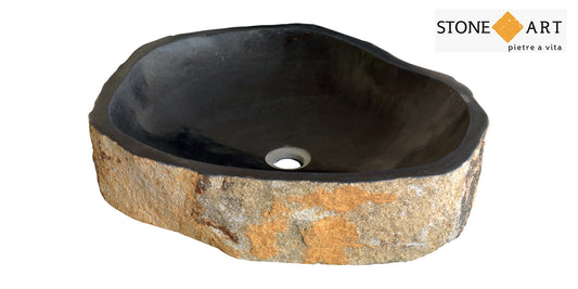 Lavabo bagno da appoggio in Pietra Lavica  40-60 h13 cm | Stone Art
