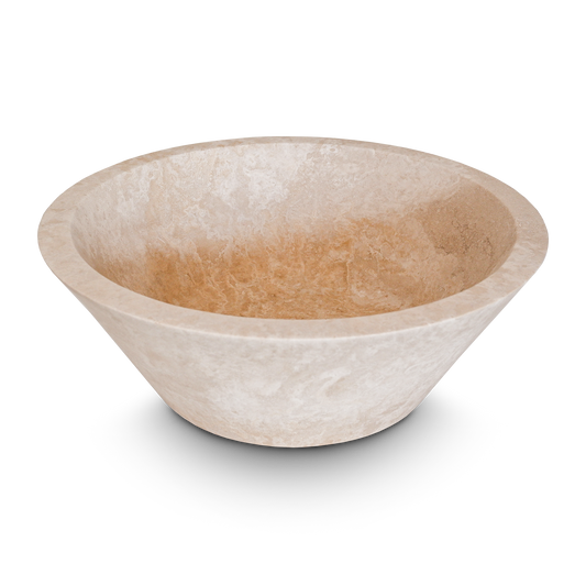 Lavabo bagno da appoggio Tianu in Travertino Chiaro 42x42x15 cm | Stone Art