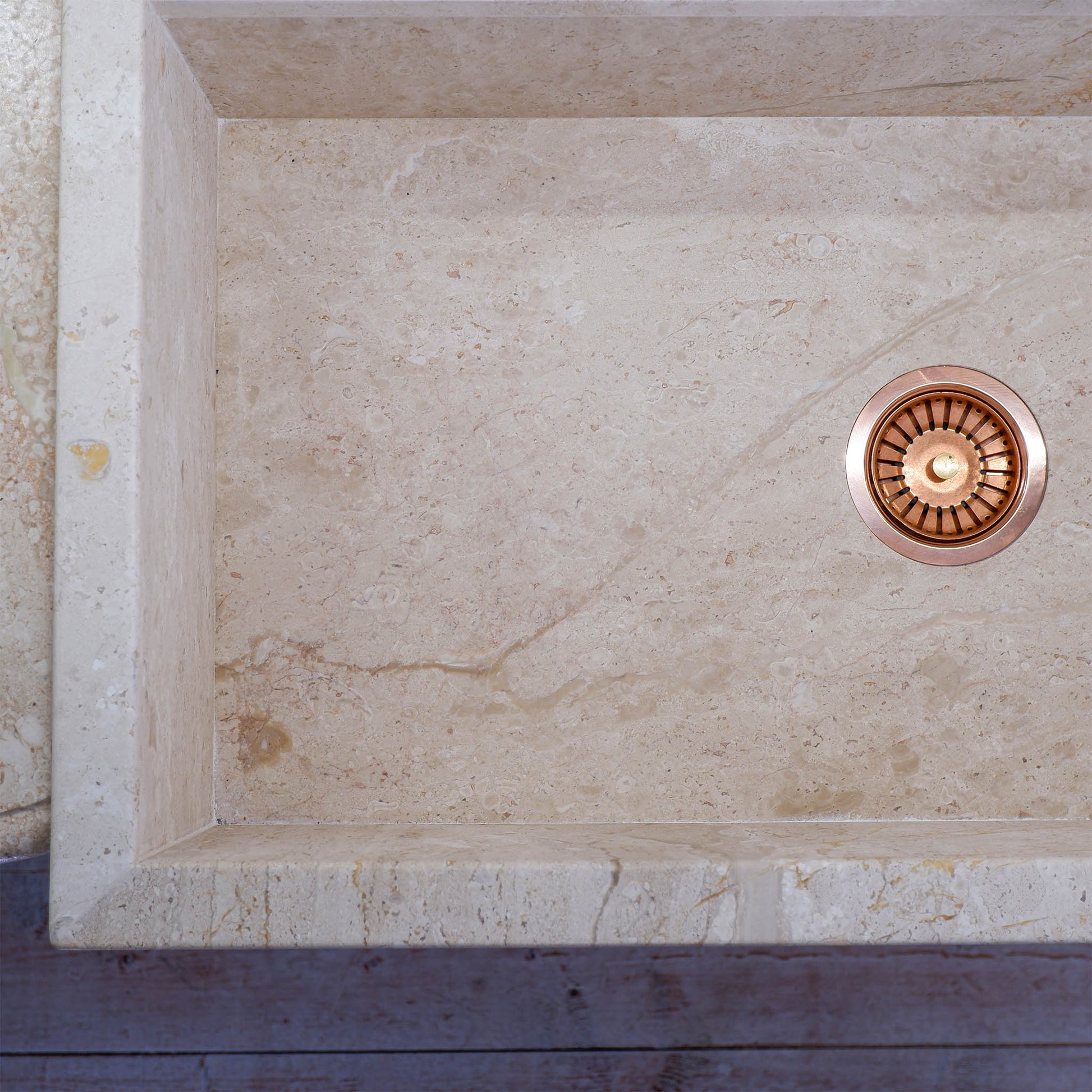 Lavello Cucina in Pietra naturale Marmo Bianco di Orosei 90x65 cm | Stone Art