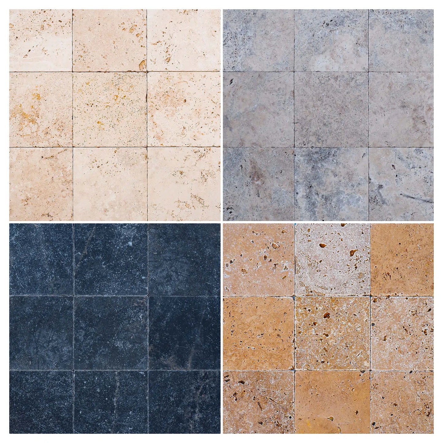 copertina piastrelle cubo in pietra naturale di vari colori con misure 20x20x1cm di stone art