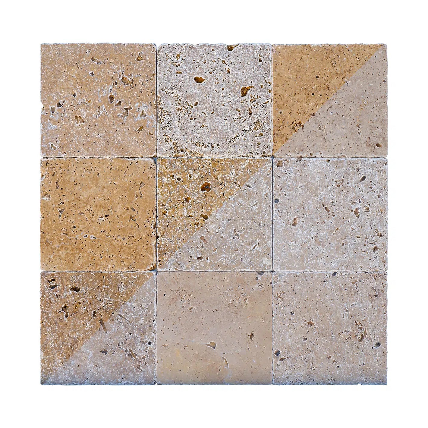 piastrelle cubo in pietra naturale travertino marrone noce con misure 20x20x1cm di stone art