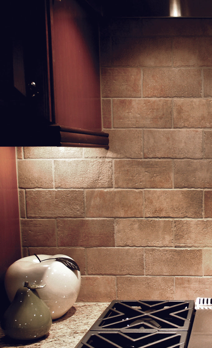 cucina paraschizzi Piastrelle Pietra Travertino Noce 1x10x20 cm | Stone Art