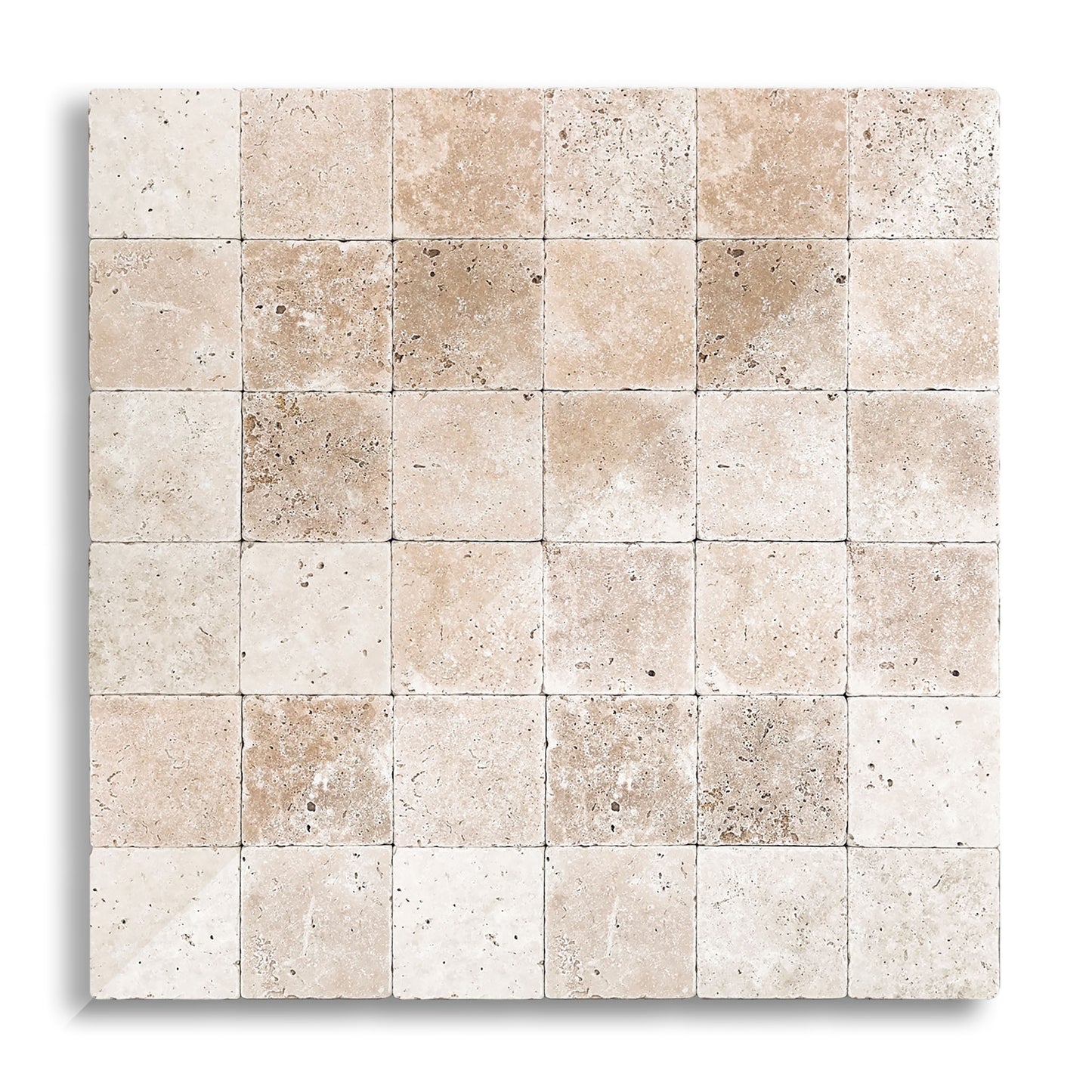 piastrelle per pavimenti e pareti in pietra naturale 10x10x1cm (0,5mq) travertino chiaro light