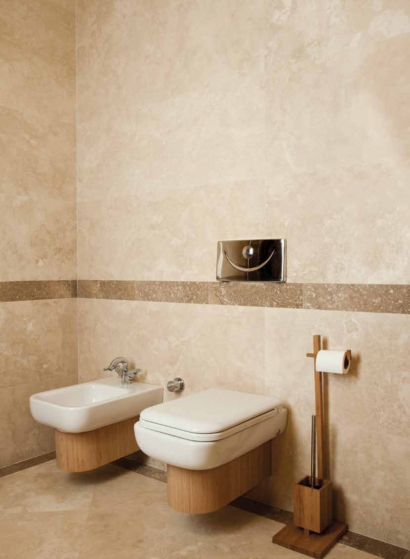 parete bagno Piastrelle Pietra Travertino Noce 1x10x30 cm | Stone Art
