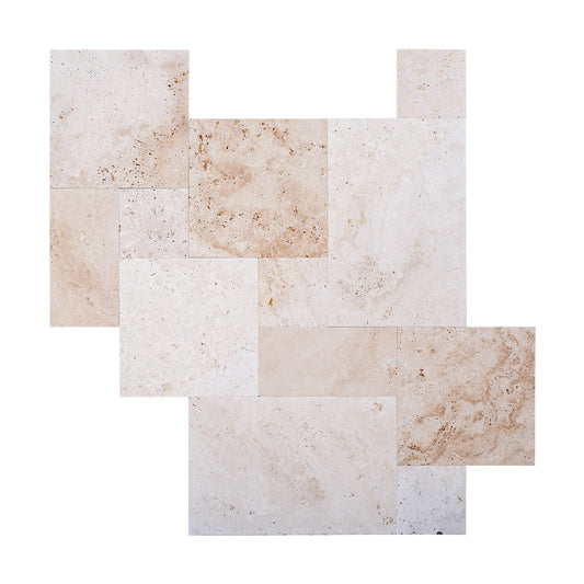 Piastrelle Opus Romano Pietra Travertino Chiaro Spazzolate | Stone Art