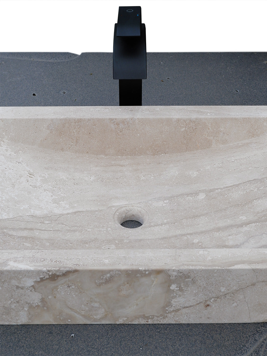 Lavabo Moderno Bagno in Pietra Marmo Chiaro | 70x40x15 cm