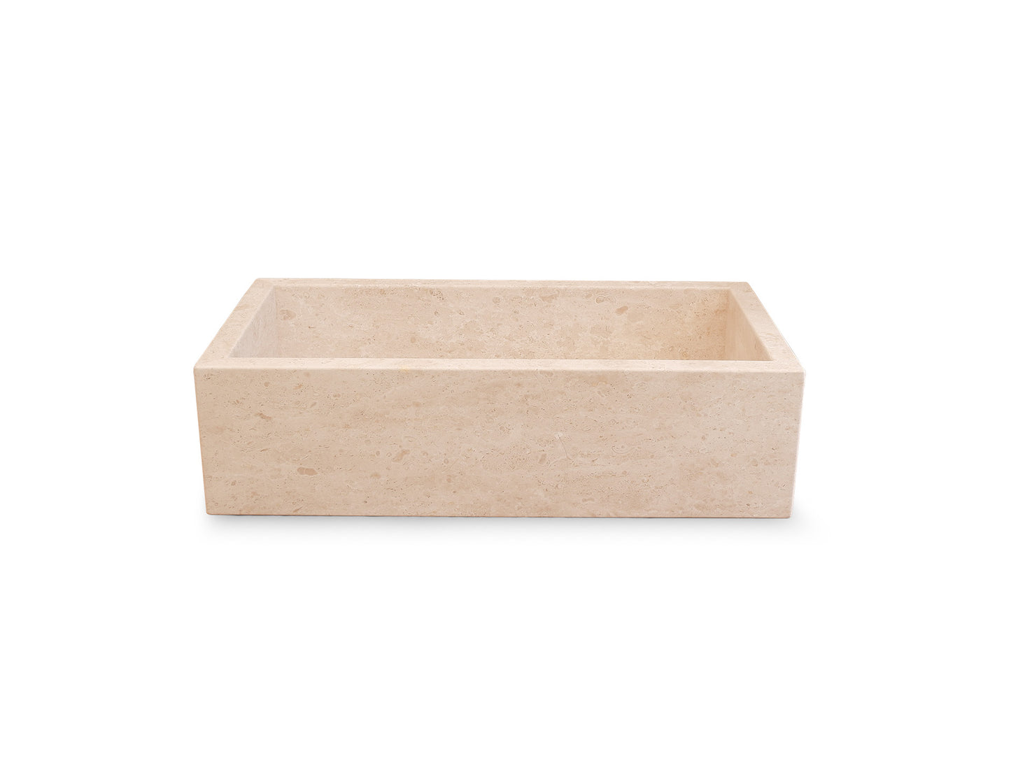 Lavandino Cucina/Bagno in Pietra Marmo Bianco di Orosei | 74/84x44x24 cm