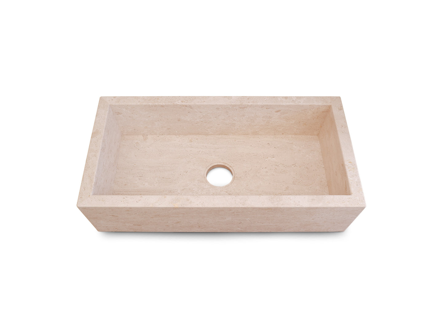 Lavandino Cucina/Bagno in Pietra Marmo Bianco di Orosei | 74/84x44x24 cm