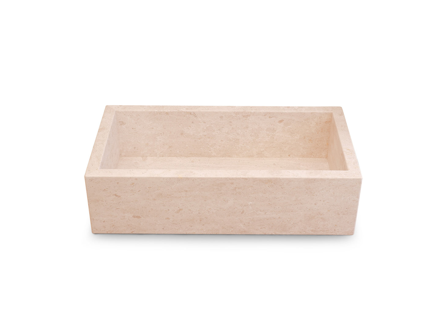 Lavandino Cucina/Bagno in Pietra Marmo Bianco di Orosei | 74/84x44x24 cm