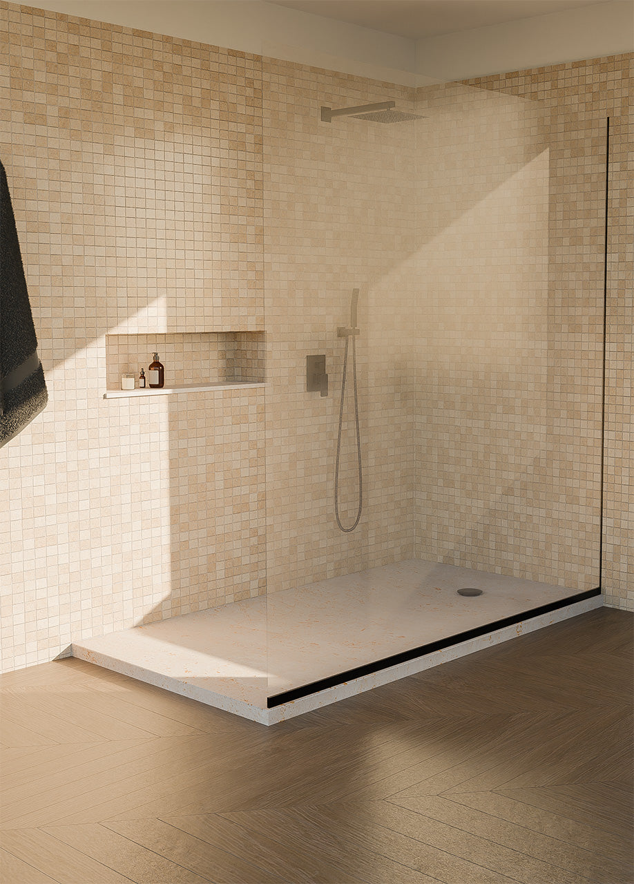 Piatto doccia Bagno in Pietra Marmo Bianco di Orosei | Stone Art