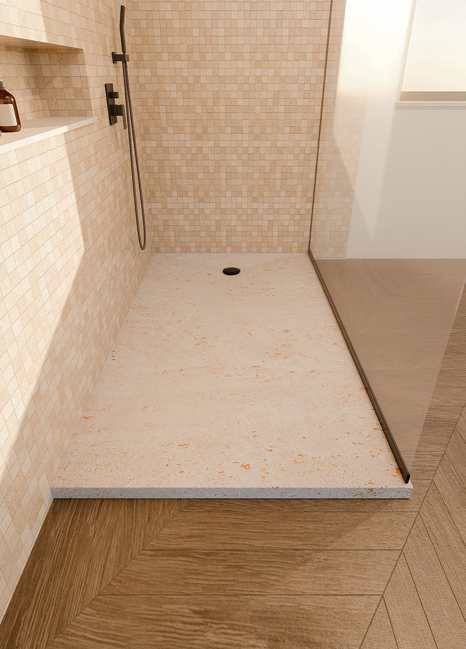 Piatto doccia Bagno in Pietra Marmo Bianco di Orosei | Stone Art