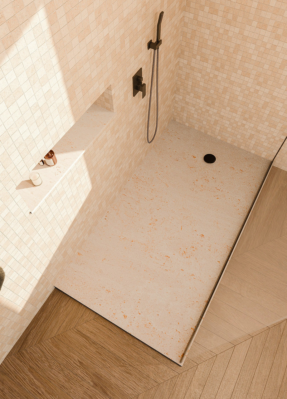 Piatto doccia Bagno in Pietra Marmo Bianco di Orosei | Stone Art