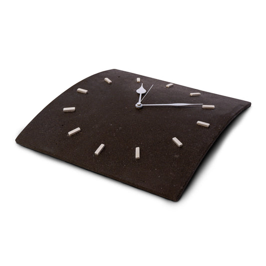 Orologio-parete-Quadrato-38x38cm-pietra-basalto-prospettiva | StoneArt
