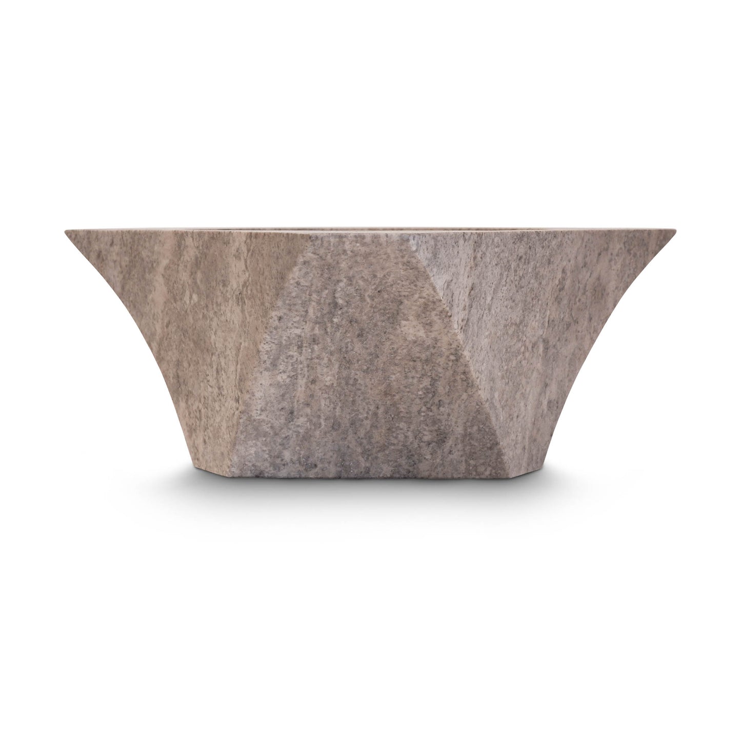 Lavabo appoggio bagno angolo pietra travertino silver 45x45x15 cm
