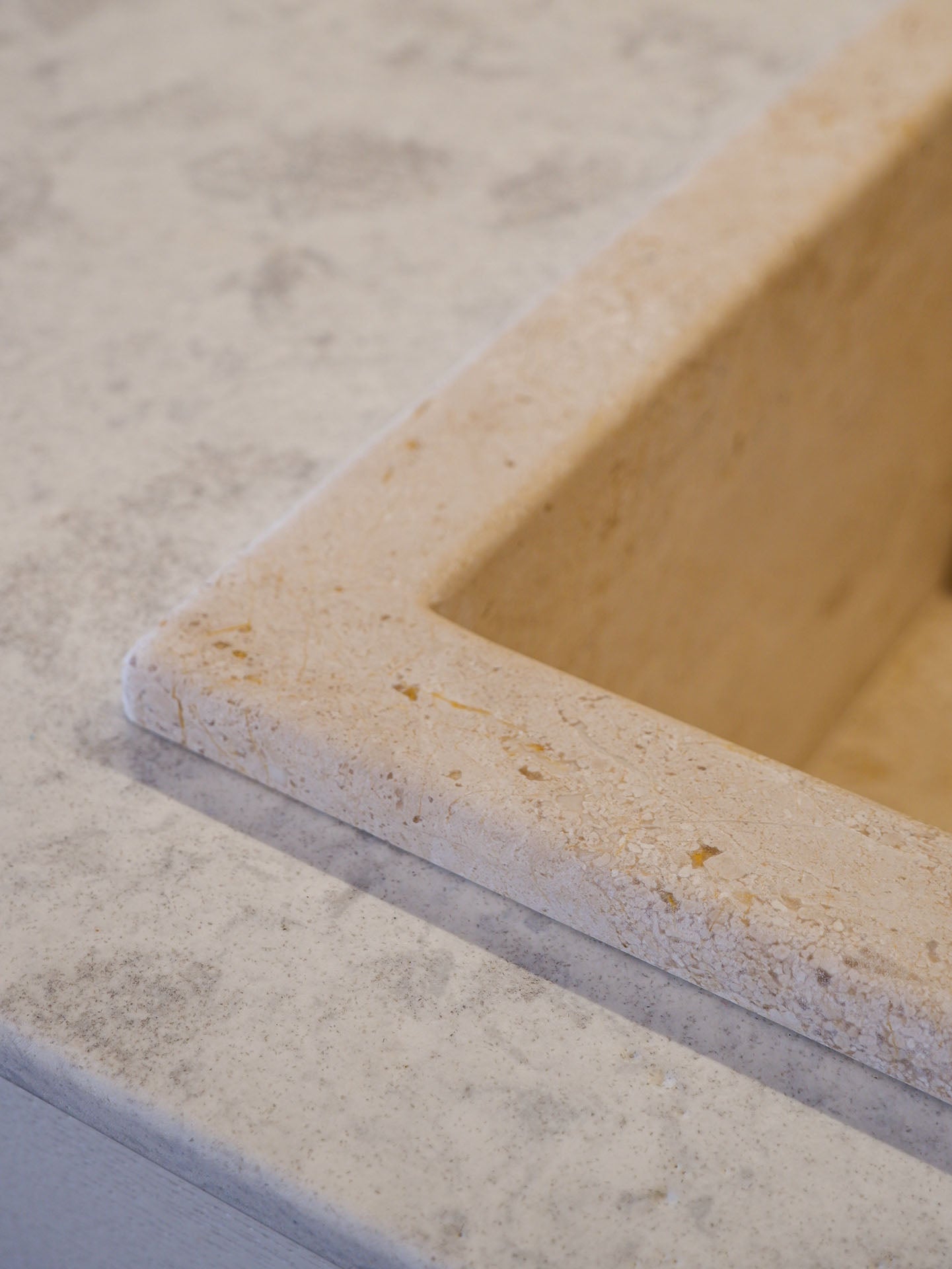 lavello cucina incasso vasca singola in pietra marmo bianco di orosei 74x44x21 cm | stone art