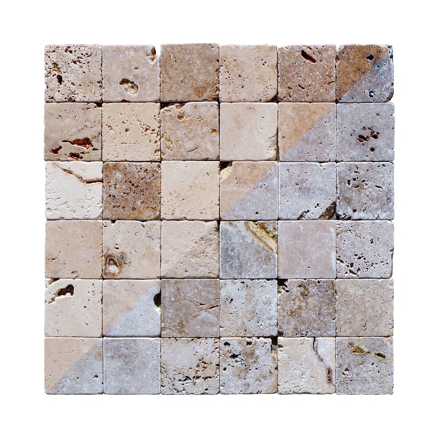 Piastrelle per pavimenti e pareti in pietra naturale 10x10x1cm (0,5mq)