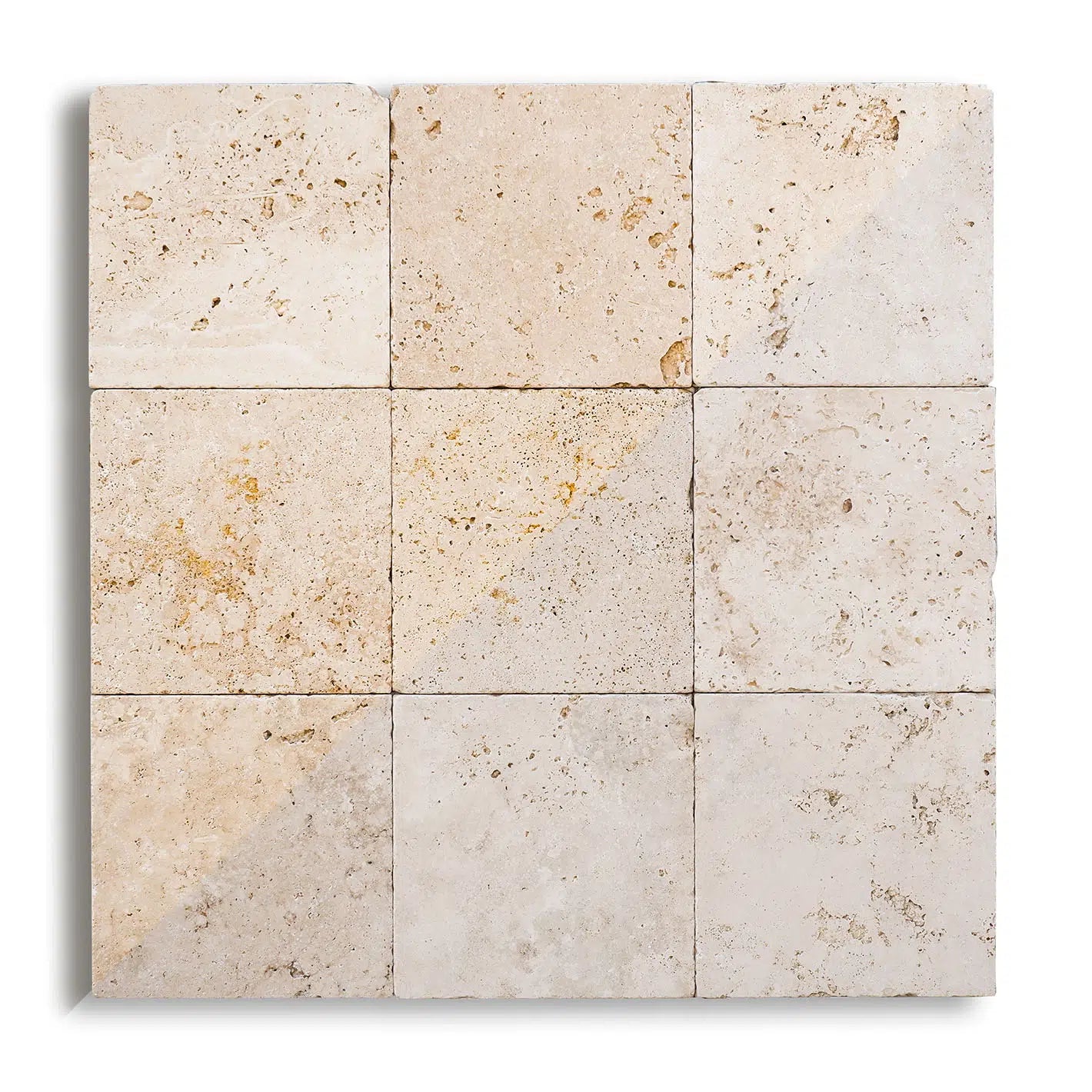 piastrelle cubo in pietra naturale travertino chiaro bianco con misure 20x20x1cm di stone art