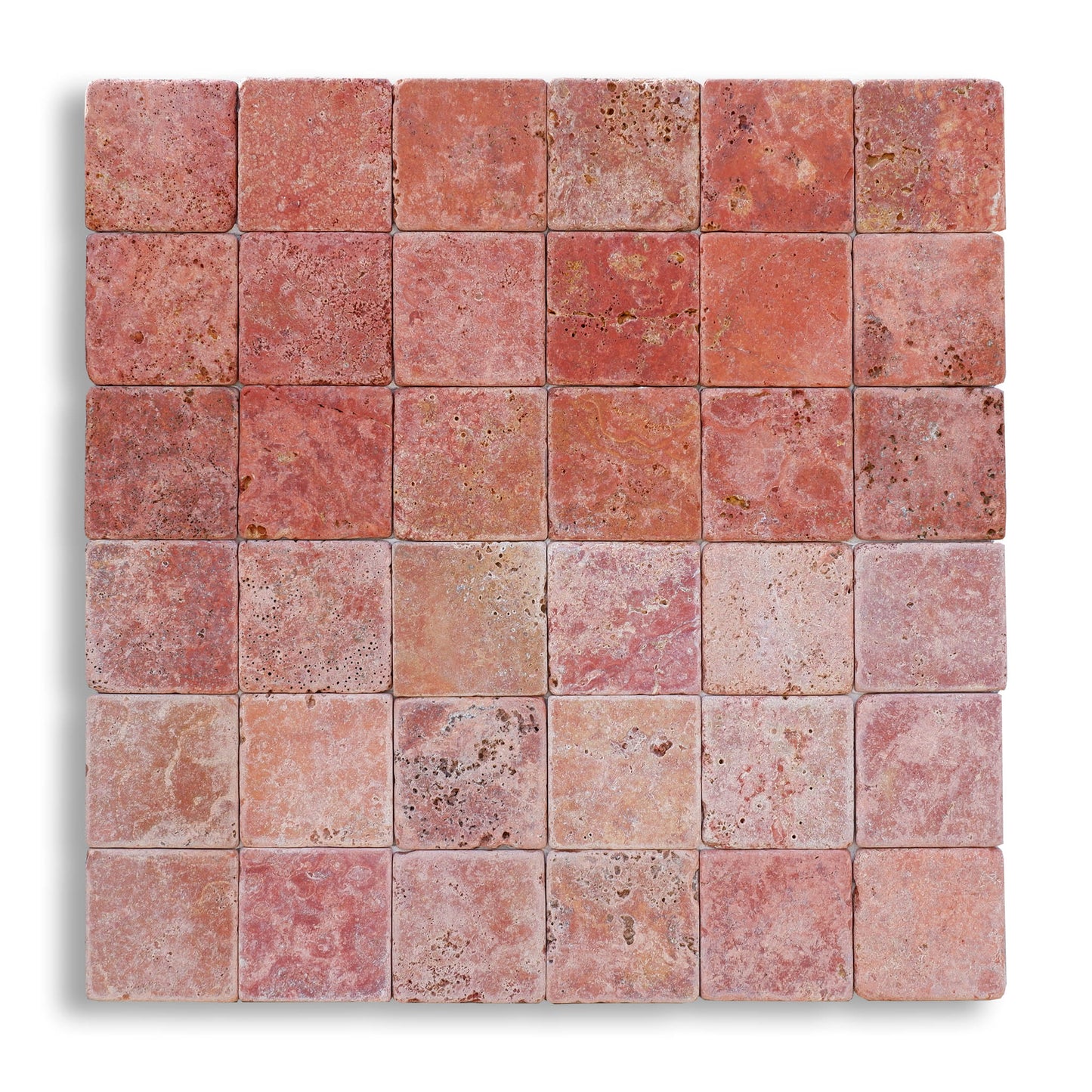 piastrelle per pavimenti e pareti in pietra naturale 10x10x1cm (0,5mq) travertino rosso persia