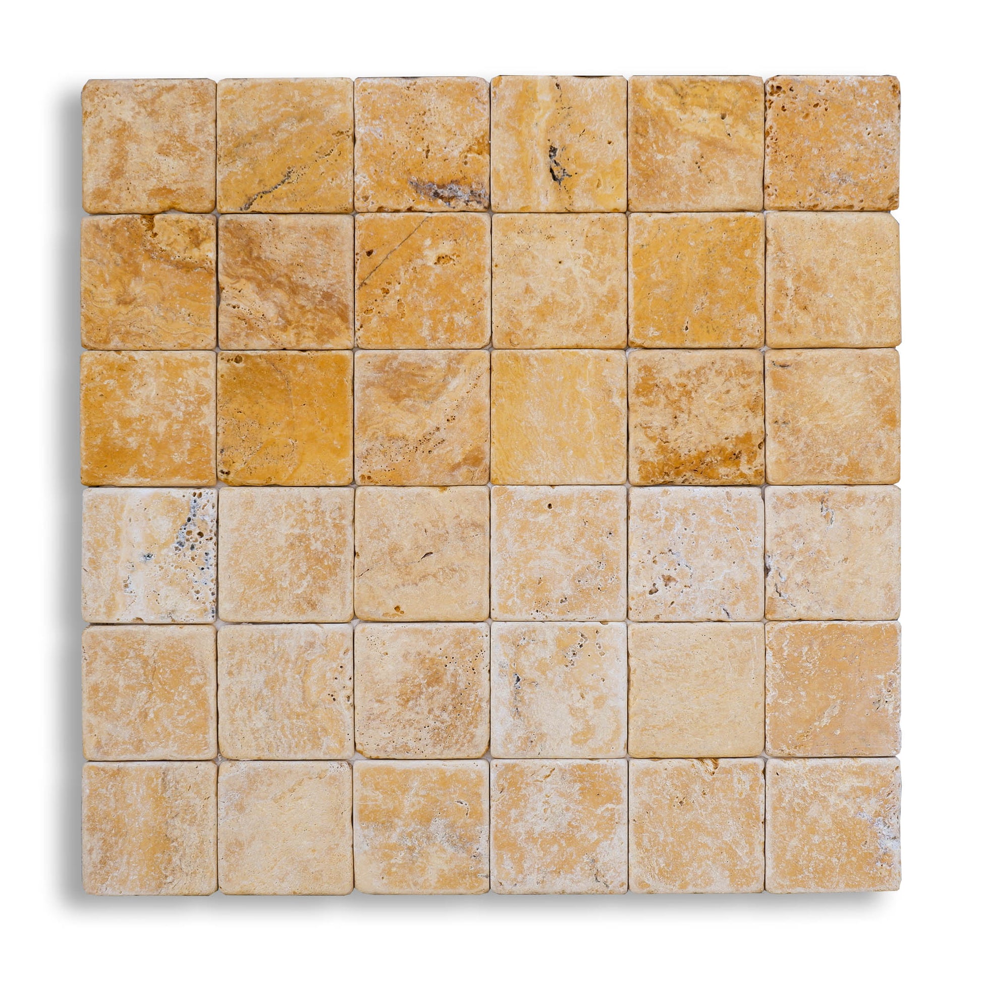 piastrelle per pavimenti e pareti in pietra naturale 10x10x1cm (0,5mq) travertino giallo persia