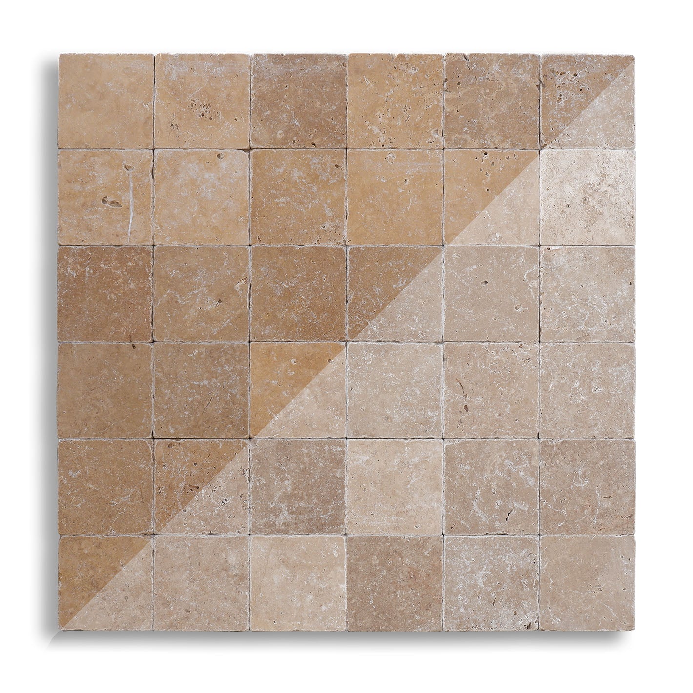 piastrelle per pavimenti e pareti in pietra naturale 10x10x1cm (0,5mq) travertino marrone noce