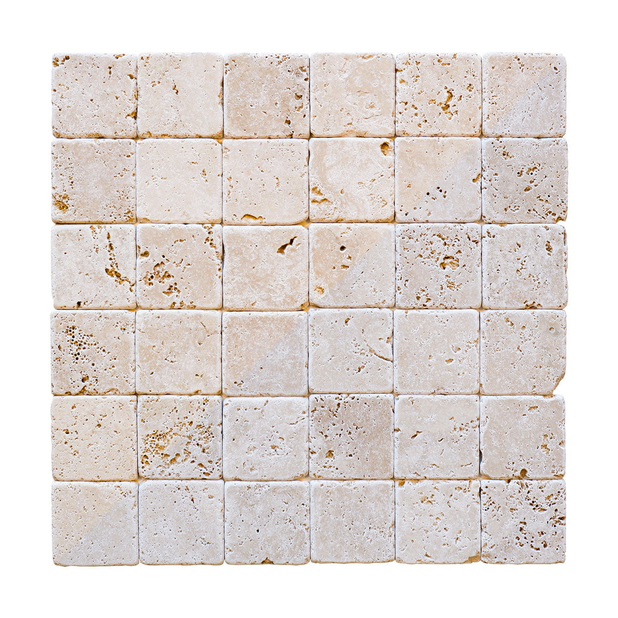 piastrelle per pavimenti e pareti in pietra naturale 10x10x1cm (0,5mq) travertino chiaro