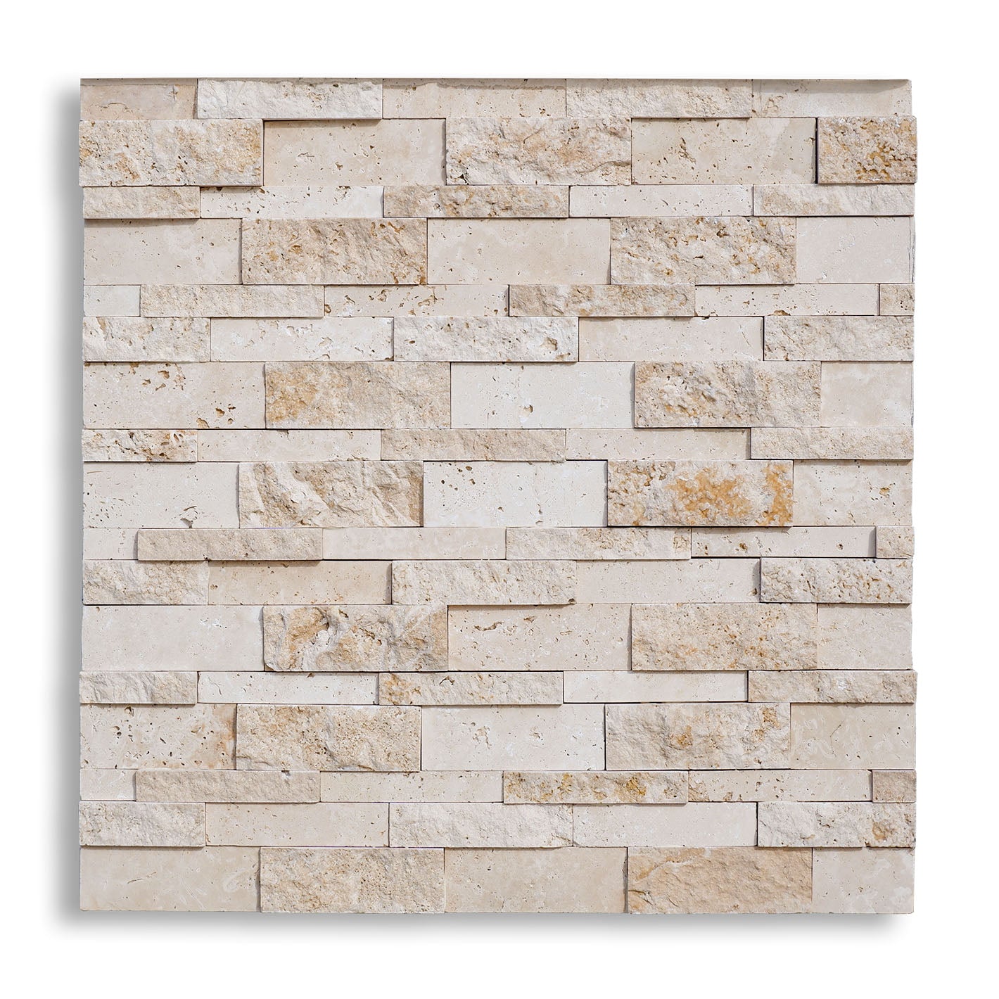 Piastrelle Pietra Splitface Travertino Chiaro Assemblato | Stone Art