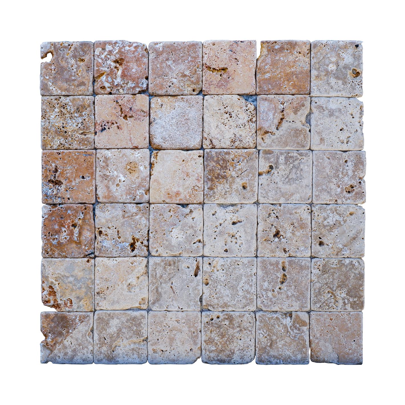 piastrelle per pavimenti e pareti in pietra naturale 10x10x1cm (0,5mq) travertino scabas 2°scelta
