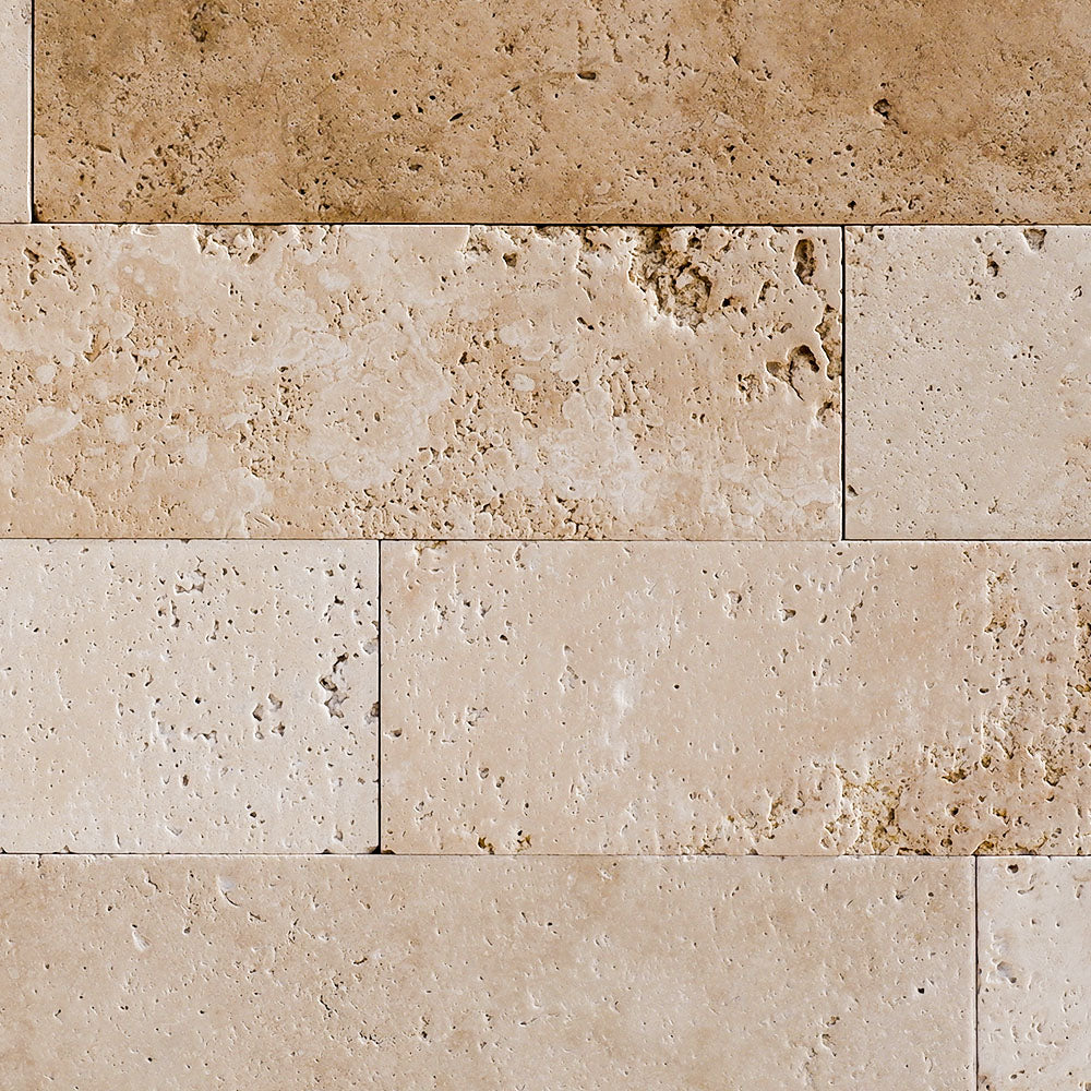 dettaglio Piastrelle Pietra Travertino Chiaro Light ST 1x10xFL | Stone Art