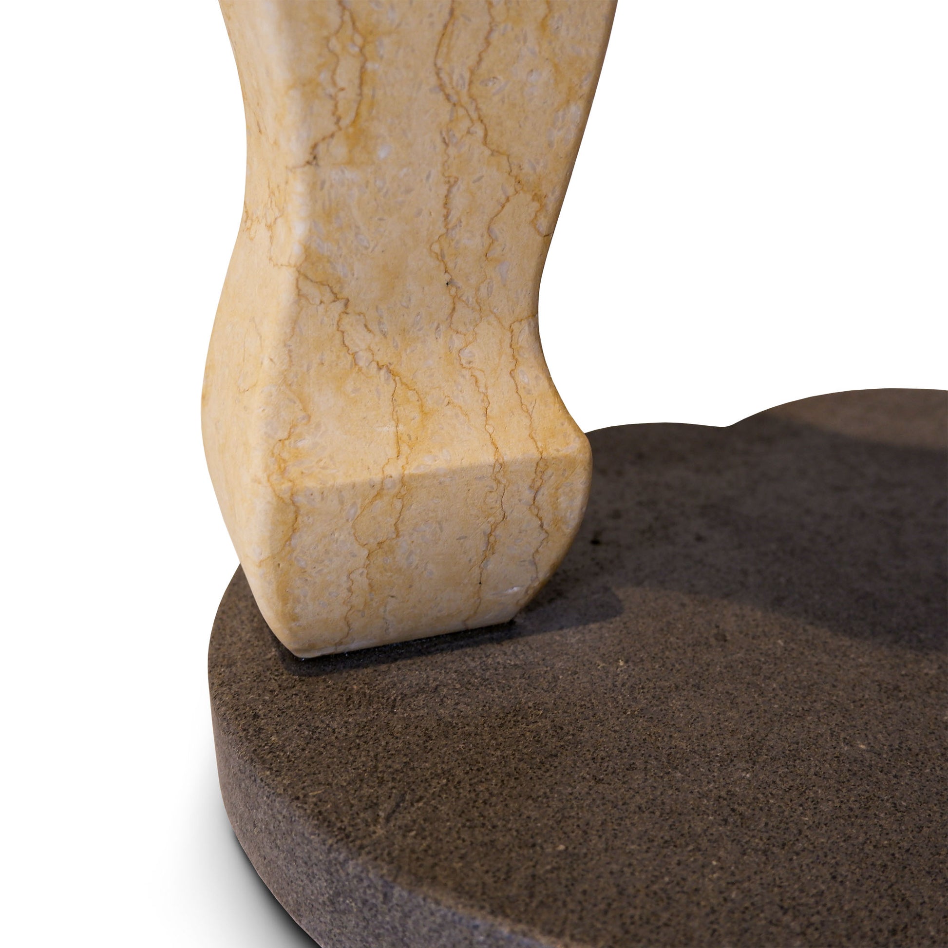 Portabottiglie Vino e Calici in pietra Basalto e Marmo Giallo | Stone Art