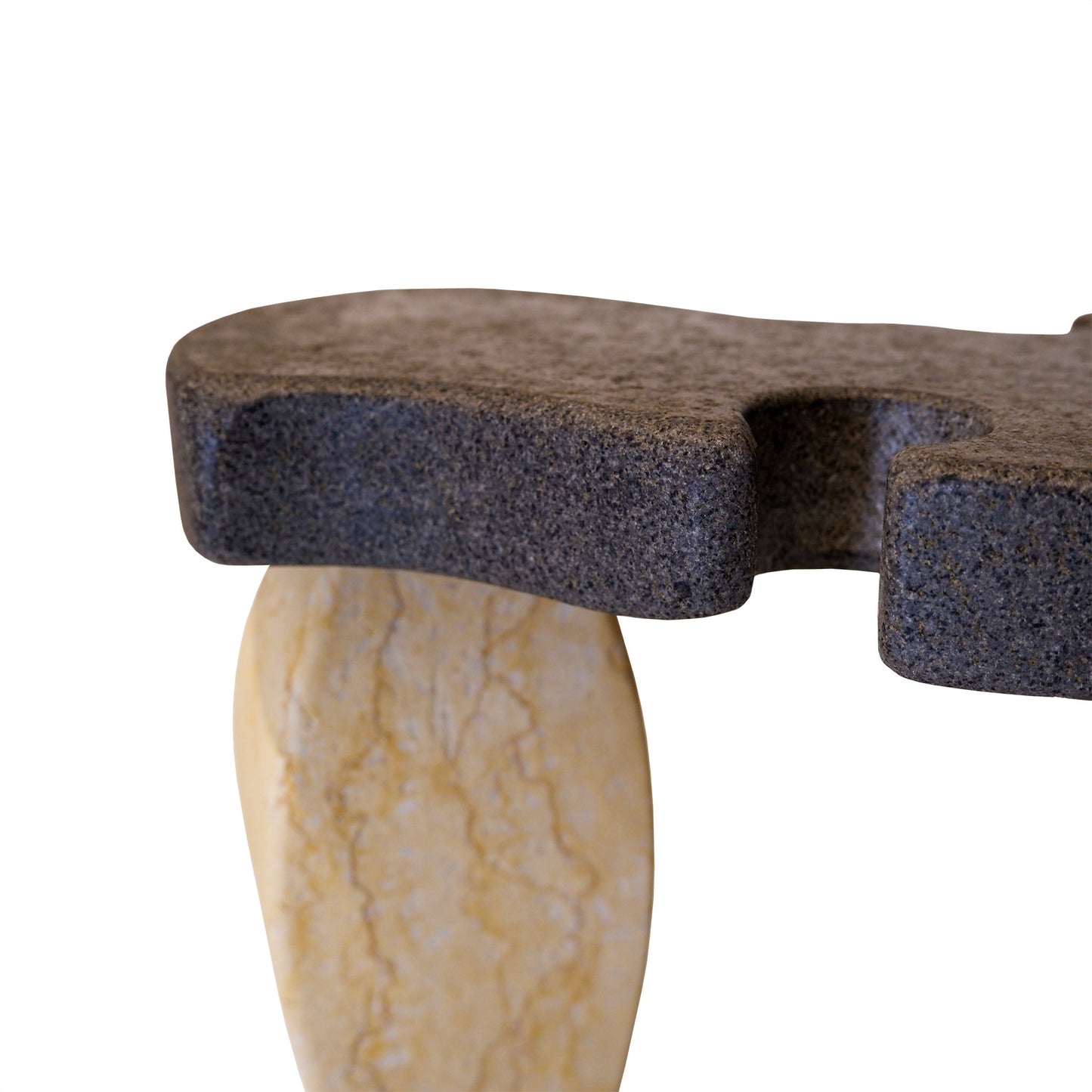 Portabottiglie Vino e Calici in pietra Basalto e Marmo Giallo | Stone Art