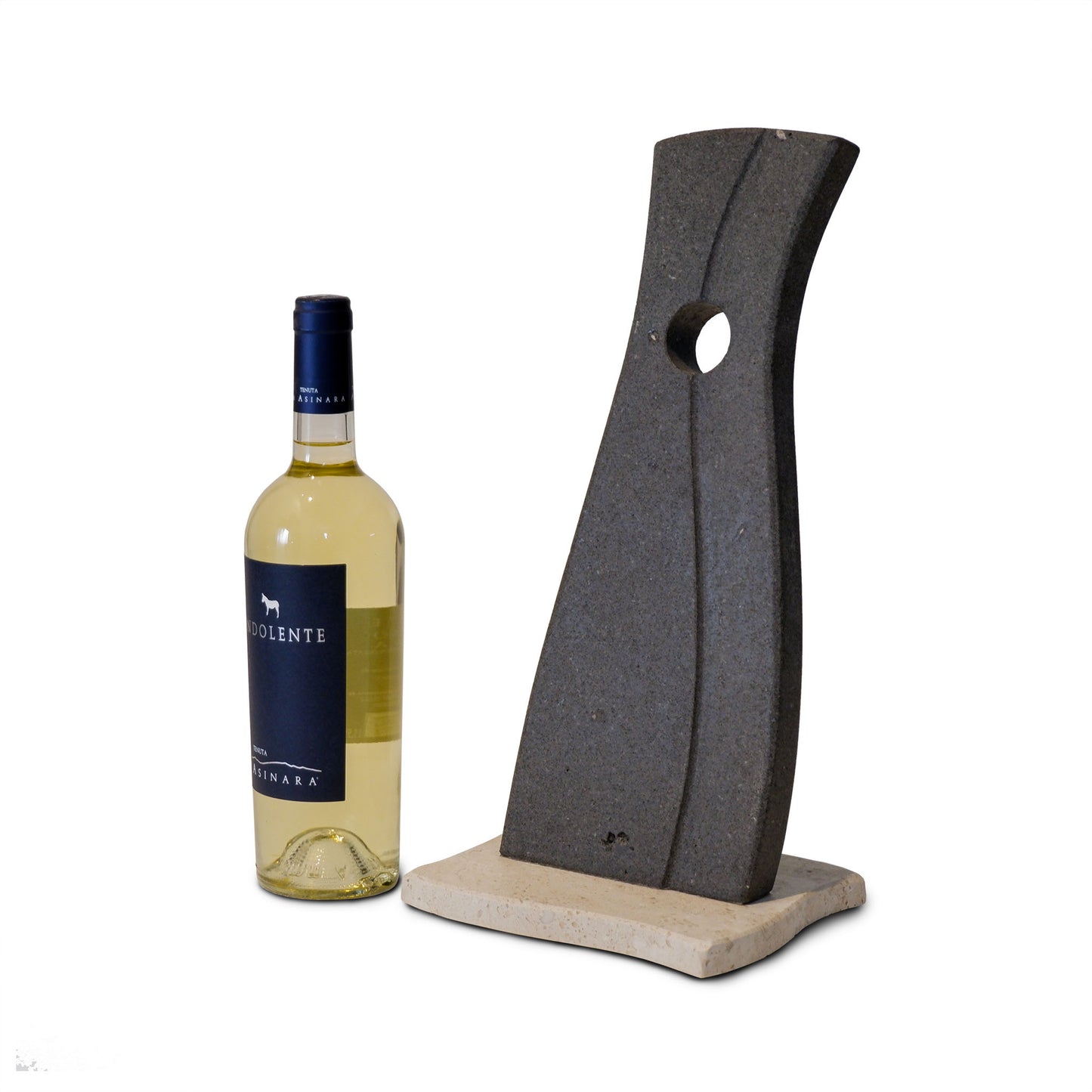 Portabottiglie Vino in pietra Basalto e Marmo bianco | Stone Art