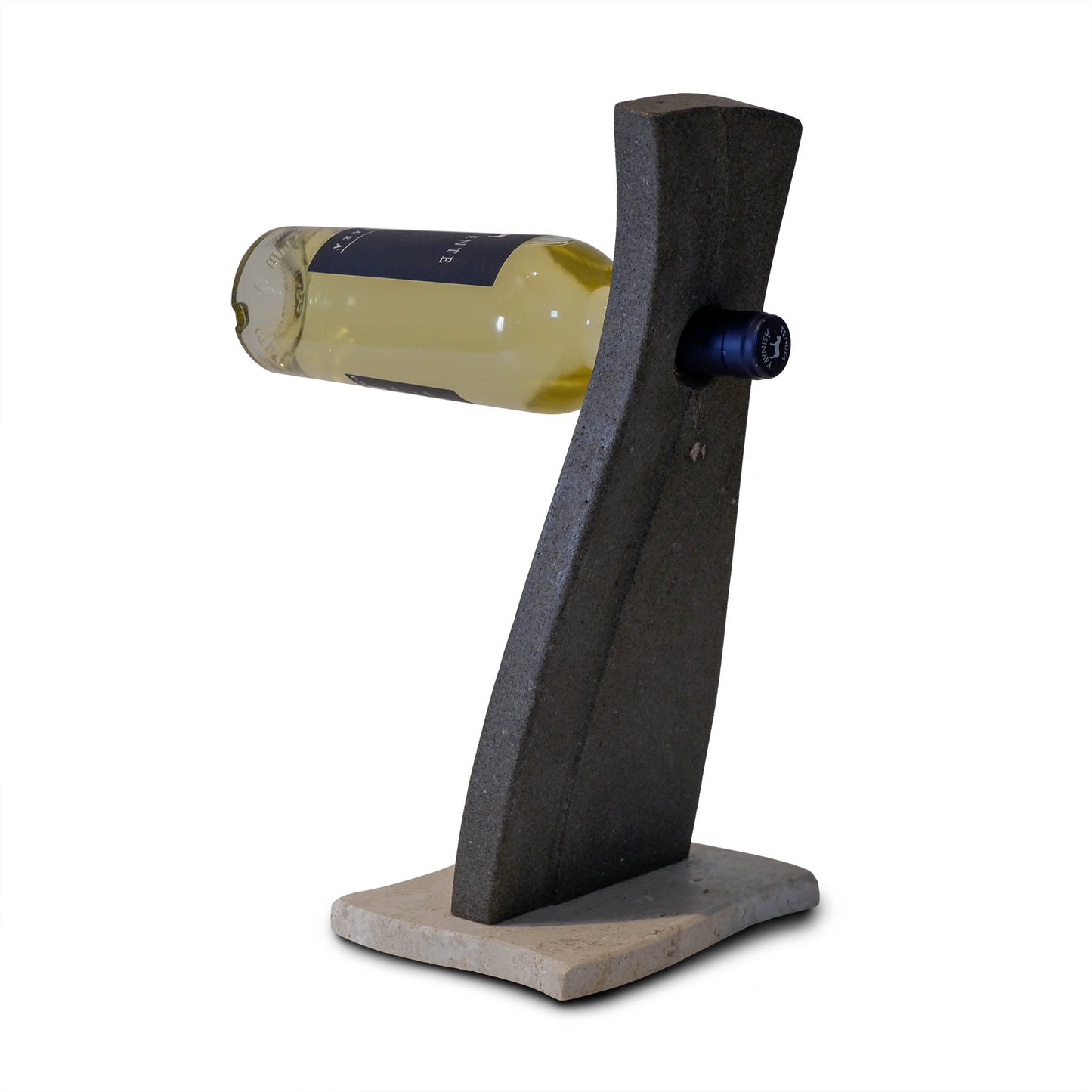 Portabottiglie Vino in pietra Basalto e Marmo bianco | Stone Art