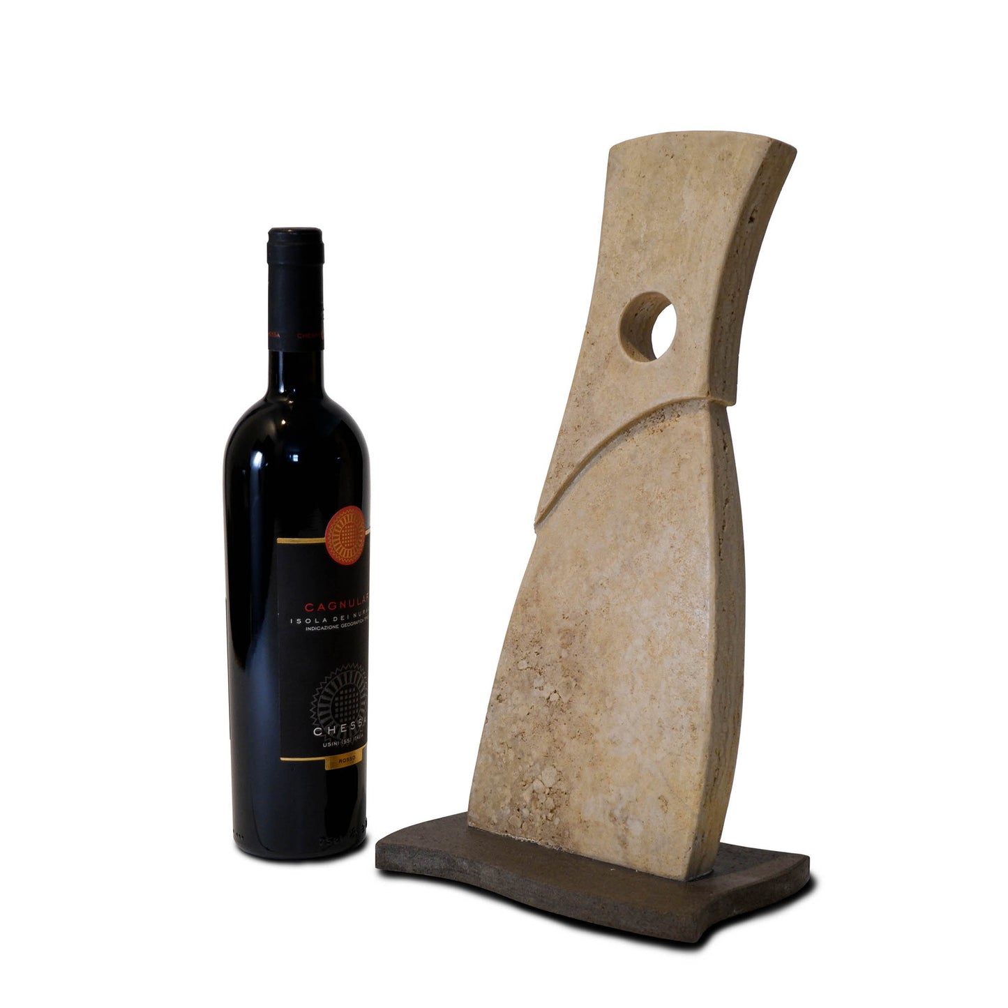 Portabottiglie Vino in pietra Travertino e Basalto | Stone Art